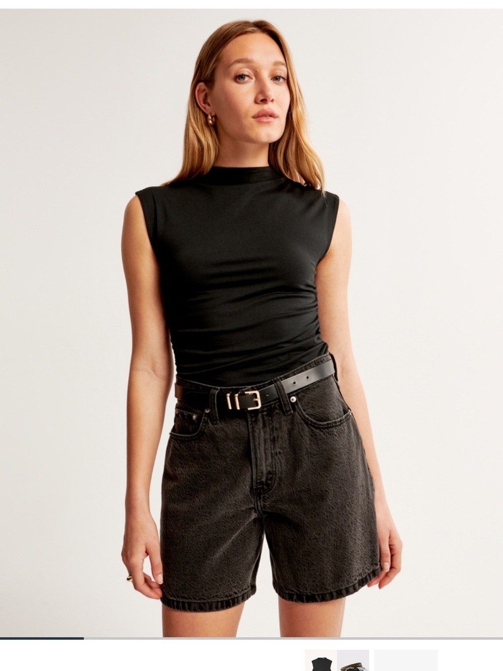 Sleeveless Mock Neck Green Moss Paloma Top